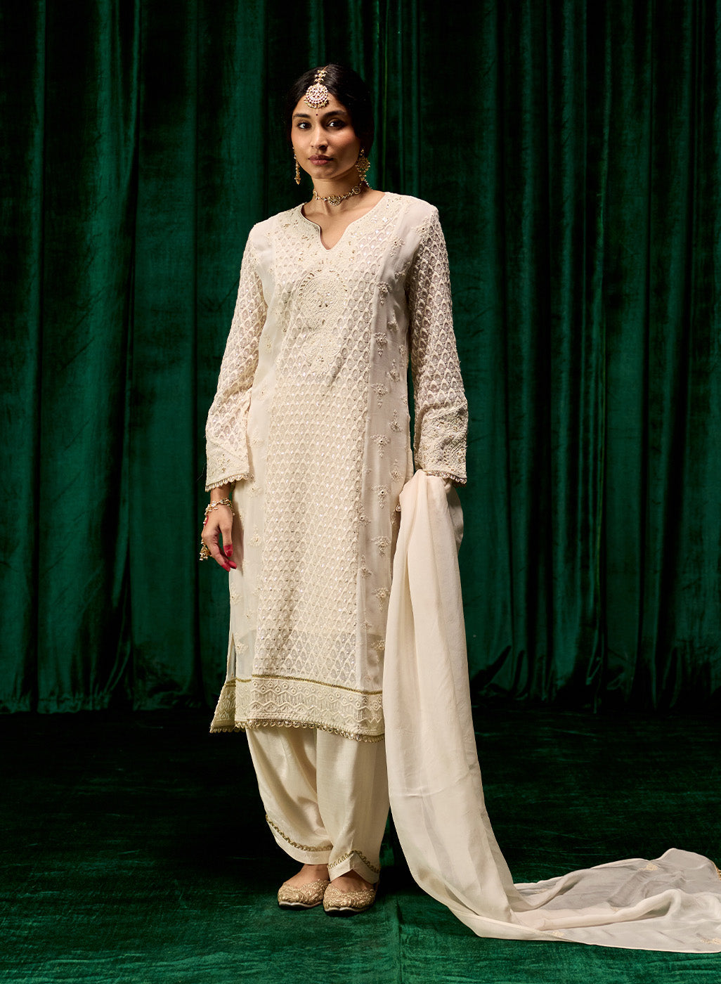 Eshal Spa Embroidered Straight Suit Set with Dupatta