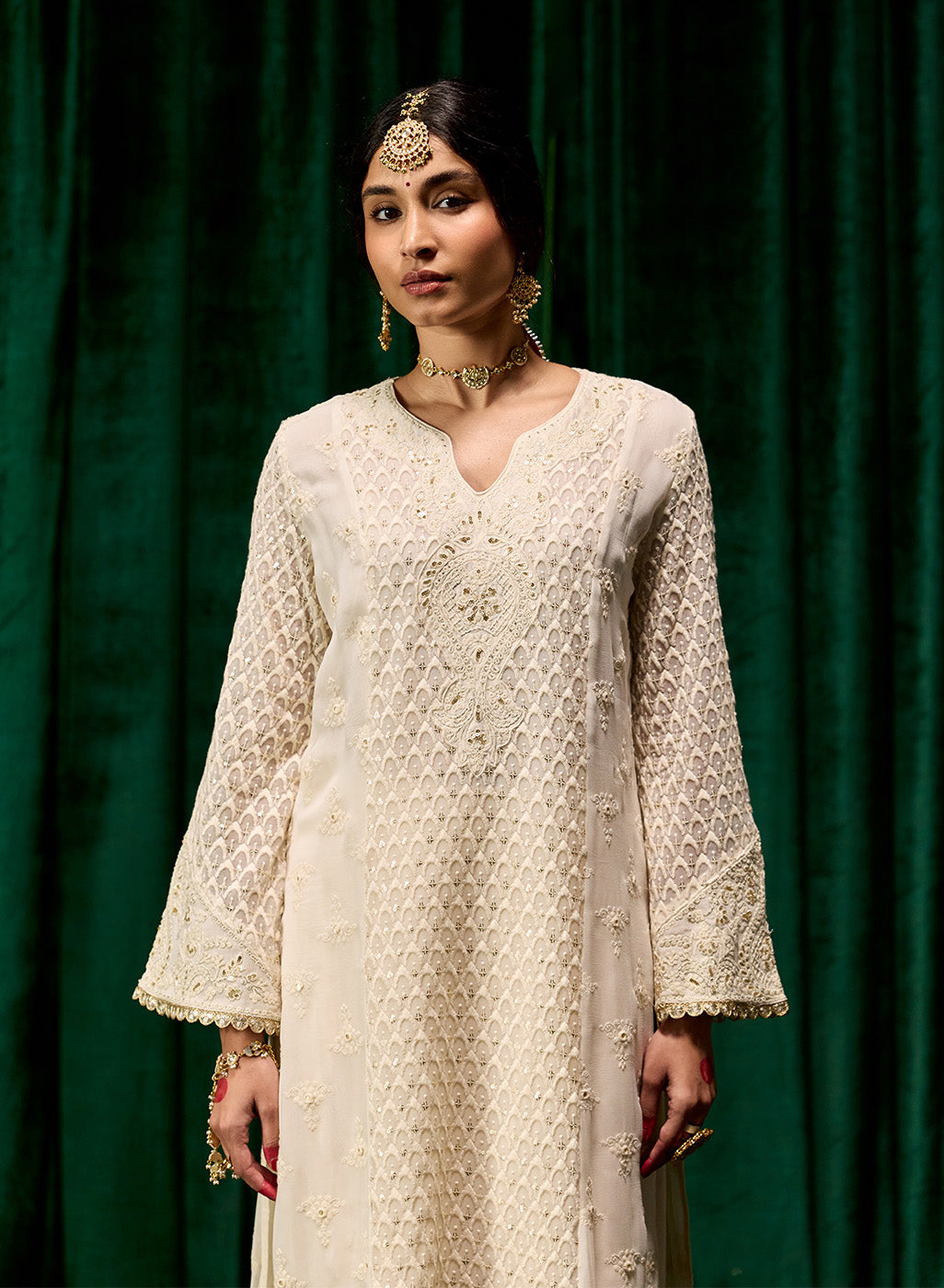 Eshal Spa Embroidered Straight Suit Set with Dupatta